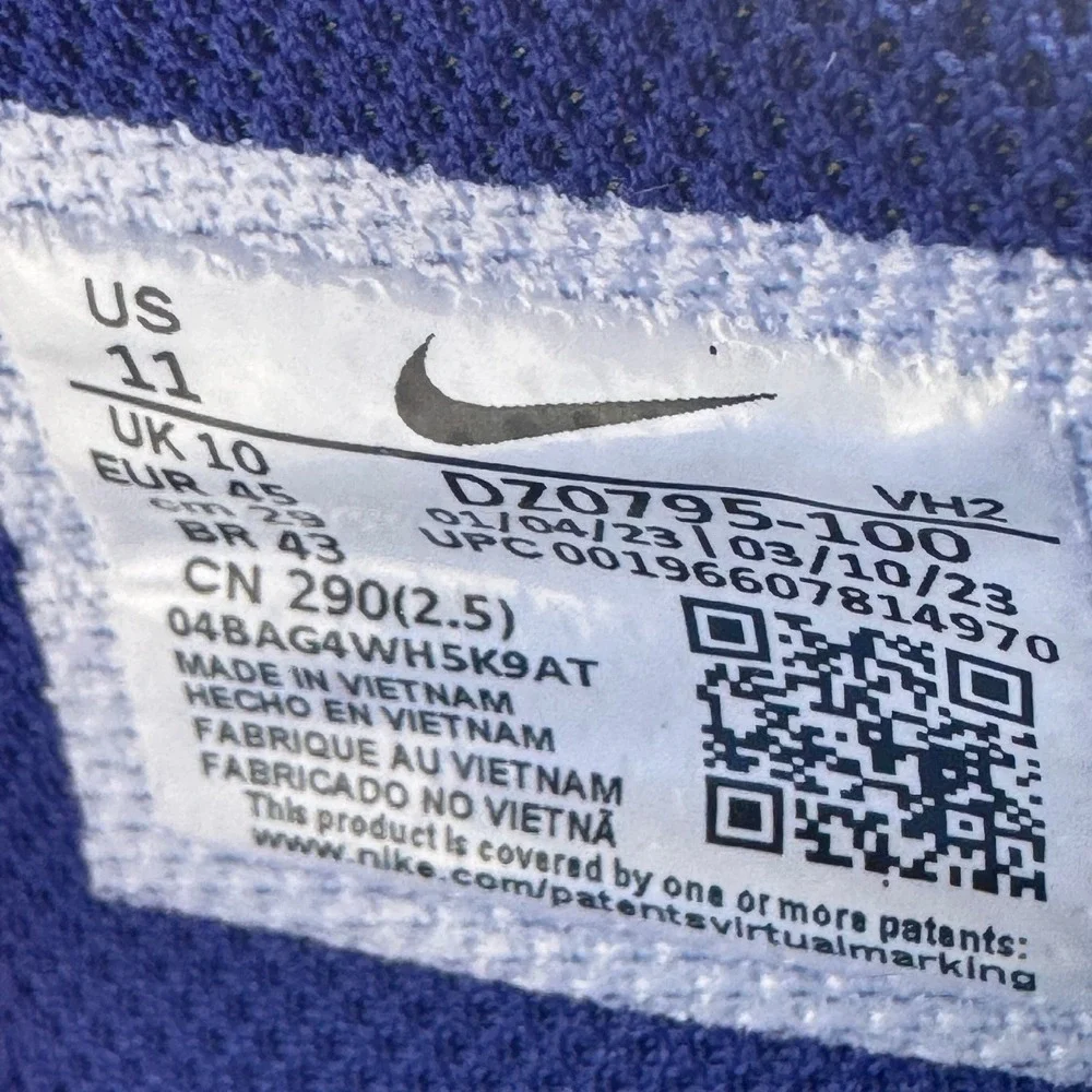 Nike Air Max Excee Sneakers Blue White Mesh Lace Up Men Size 11